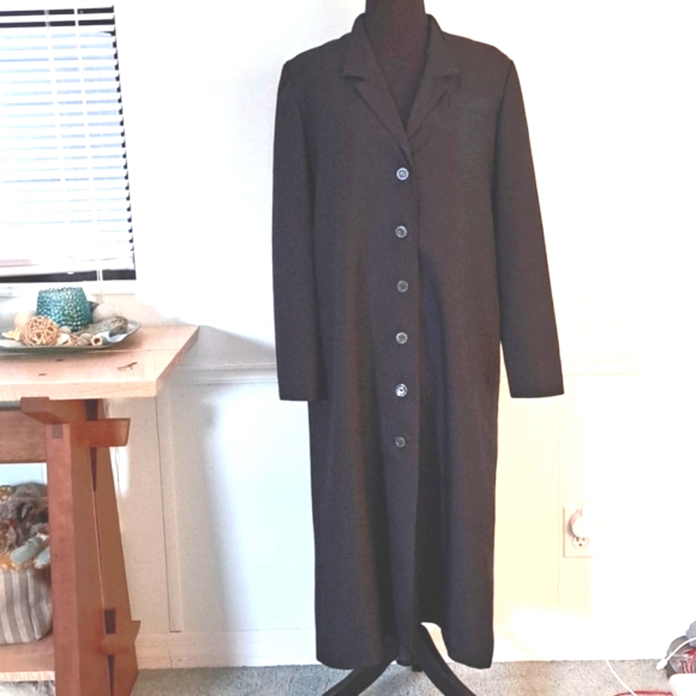 ROTH LE COVER Vintage ankle length long-sleeve lightweight black coat